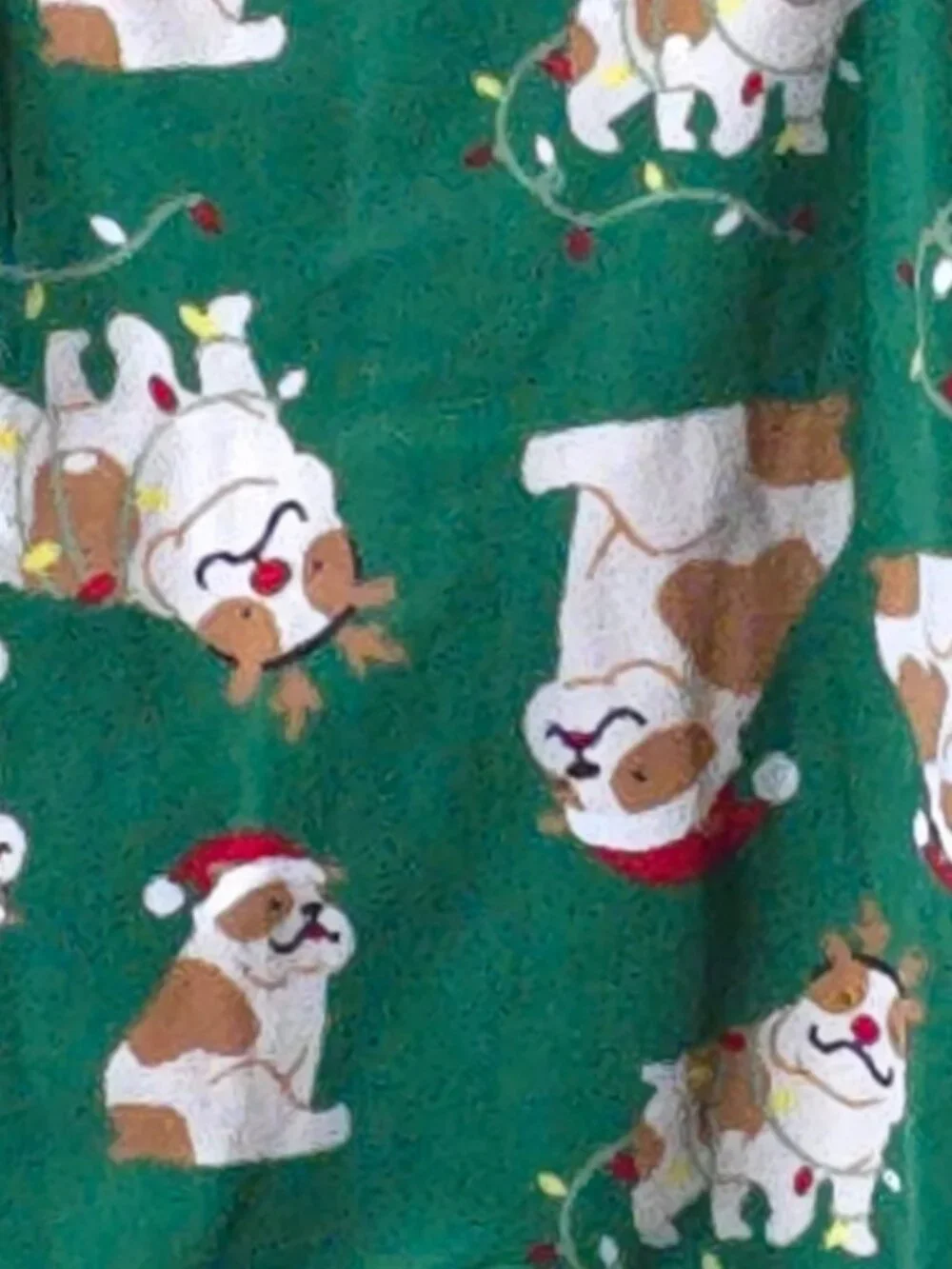 Carter’s Bulldog Christmas Footie Pajamas 3-6M Green Holiday Sleeper Baby